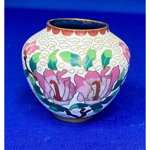 VTG Estate‎ Cloisonne Floral Design 2 ½" Pot! 163 - Picture 4 of 8